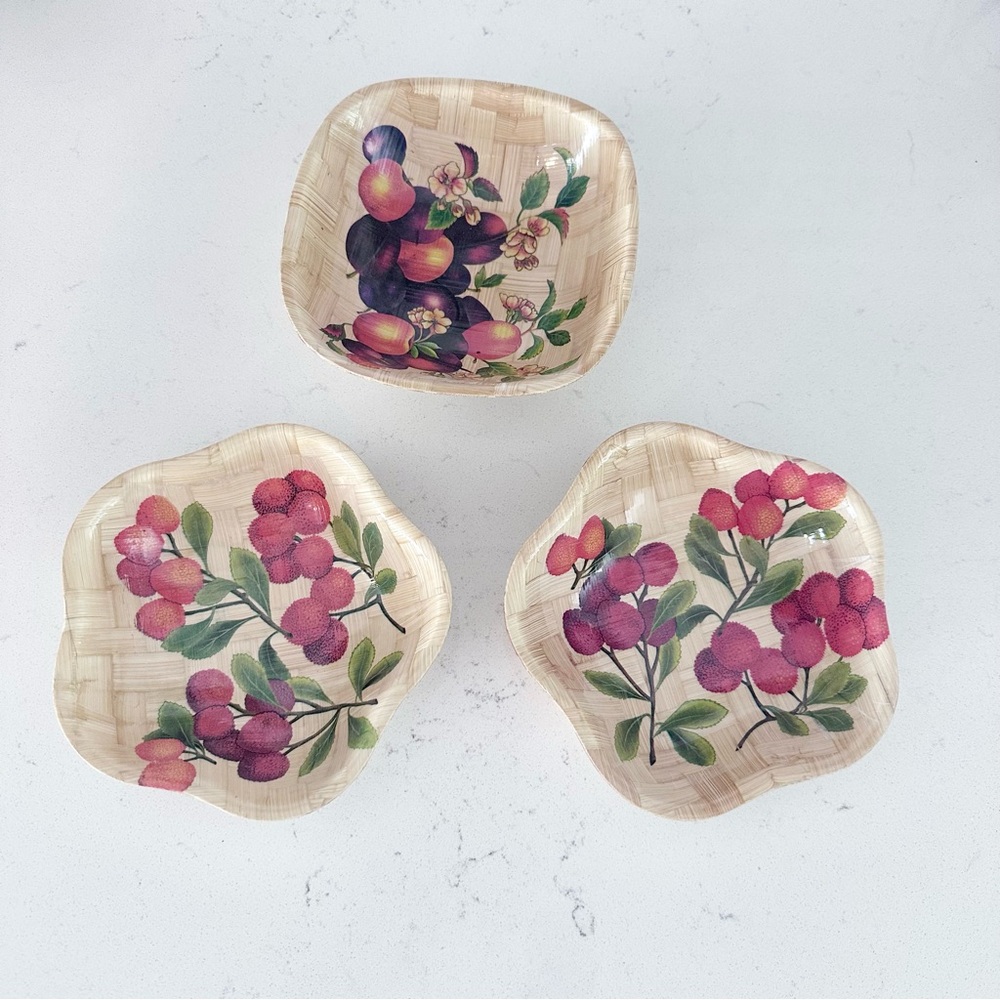 Floral Bamboo Serving Bowls